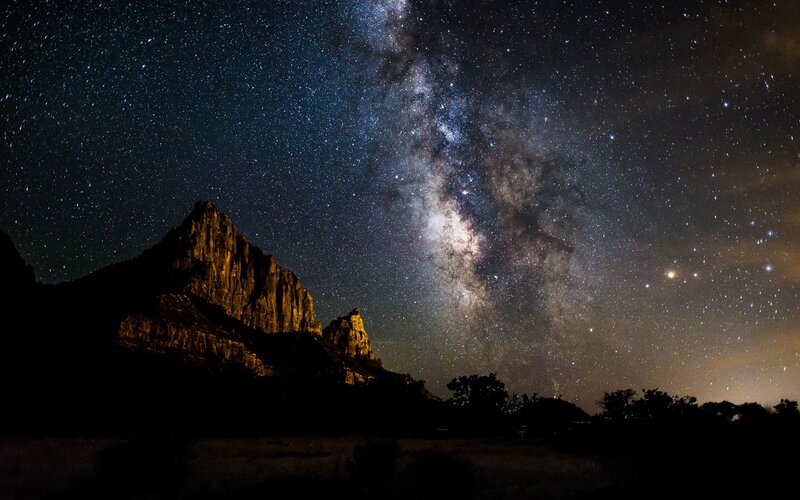 Milky Way over Rock Formation — Black
