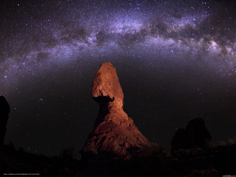 Milky Way over rock formation