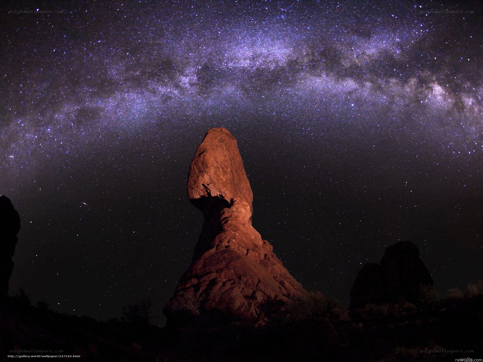 Milky Way over rock formation