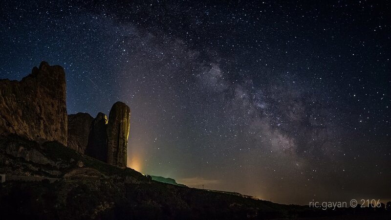 Milky Way over Rock Formations — Black, Serene