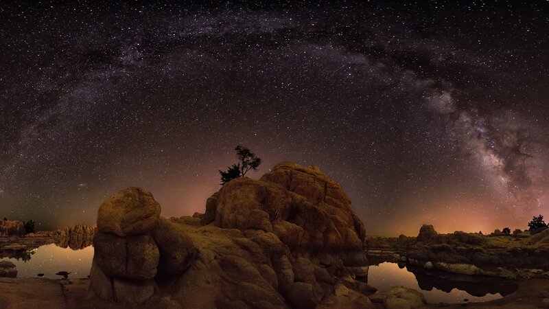 Milky Way over Rock Formations — Black