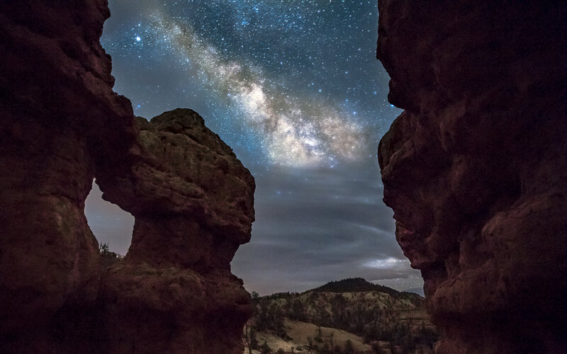 Milky Way over Rock Formations — Blue