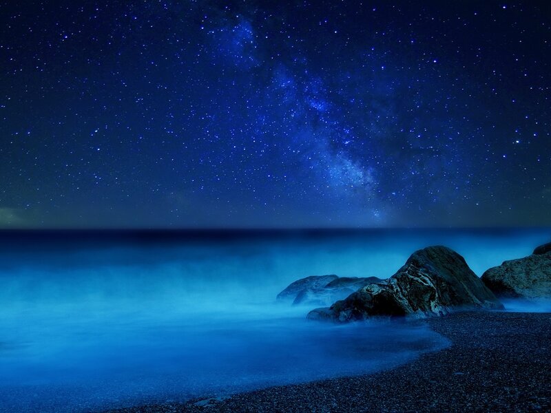 Milky Way over Rocky Beach