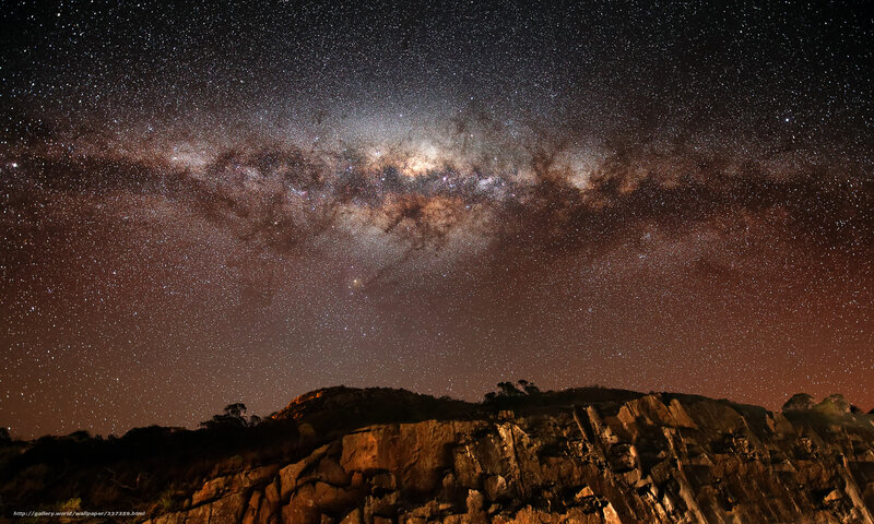 Milky Way over Rocky Cliff