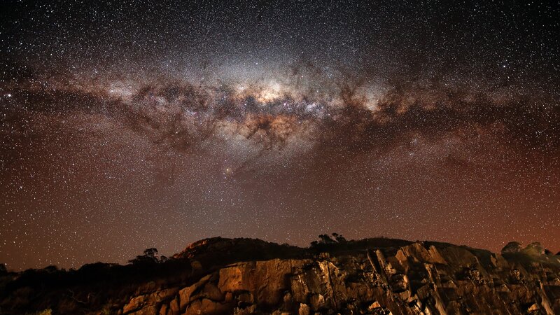 Milky Way over Rocky Hill — Black, Serene