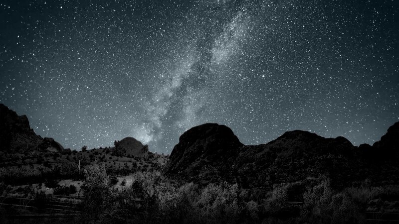 Milky Way over Rocky Hills