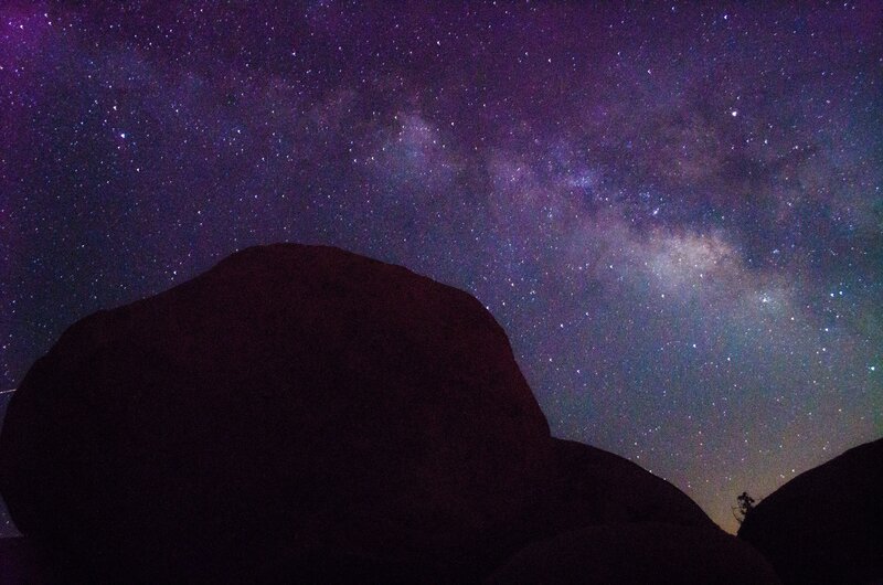 Milky Way over rocky landscape