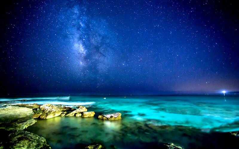 Milky Way over Rocky Shore