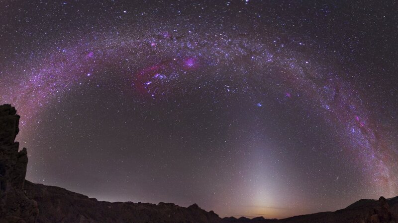 Milky Way over Rocky Terrain — Purple