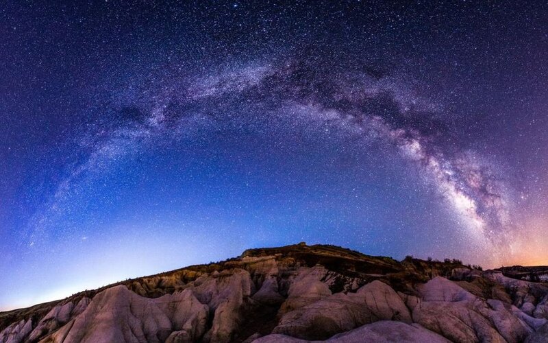 Milky Way over Rocky Terrain