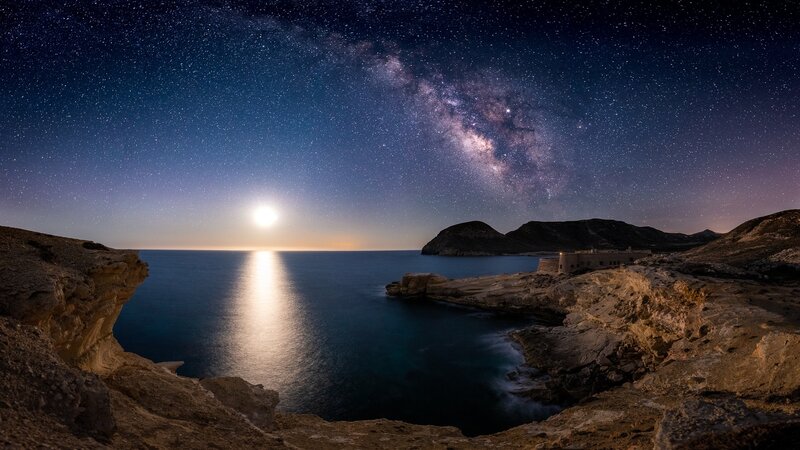 Milky Way over Sea — Blue