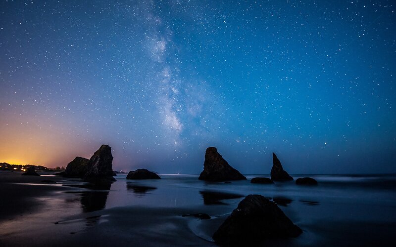 Milky Way over Sea Rocks