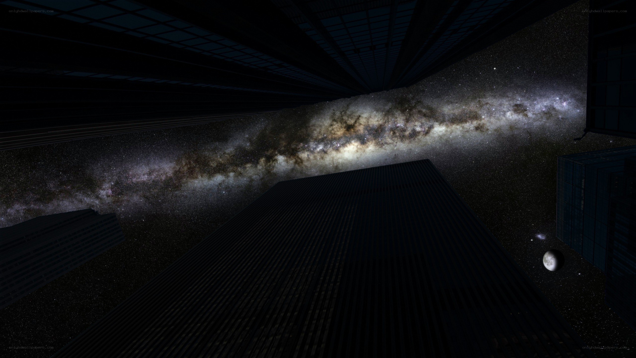 Milky Way over skyscrapers