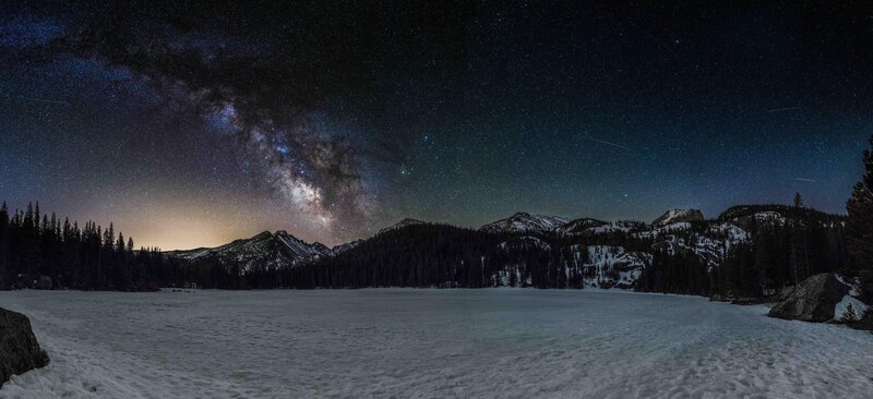Milky Way over Snowy Lake