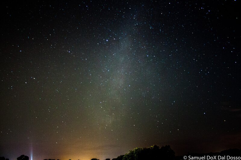 Milky Way over Trees — Black, Serene, Night, Photograph
