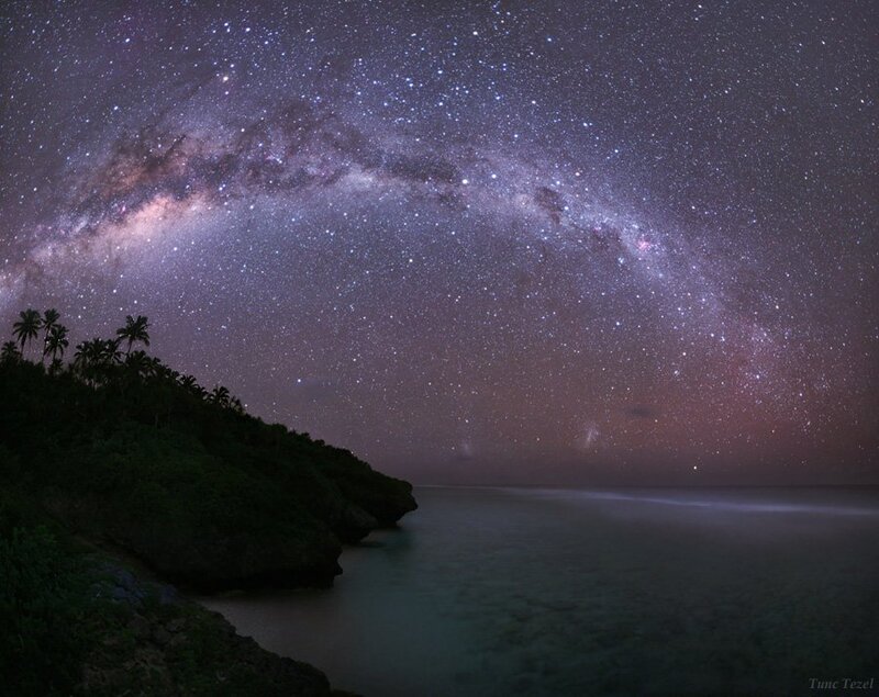 Milky Way over tropical coast