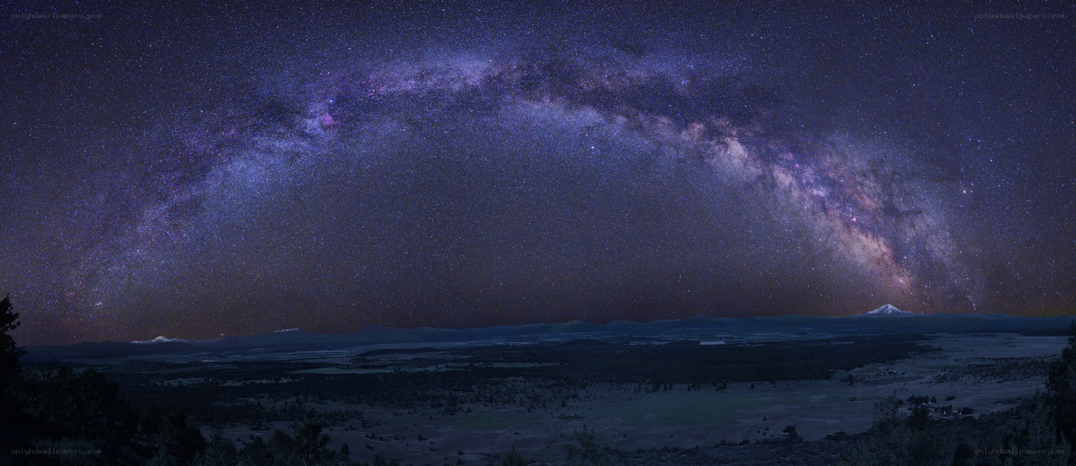 Milky Way over volcanic landscape