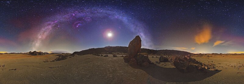 Milky Way over volcanic landscape