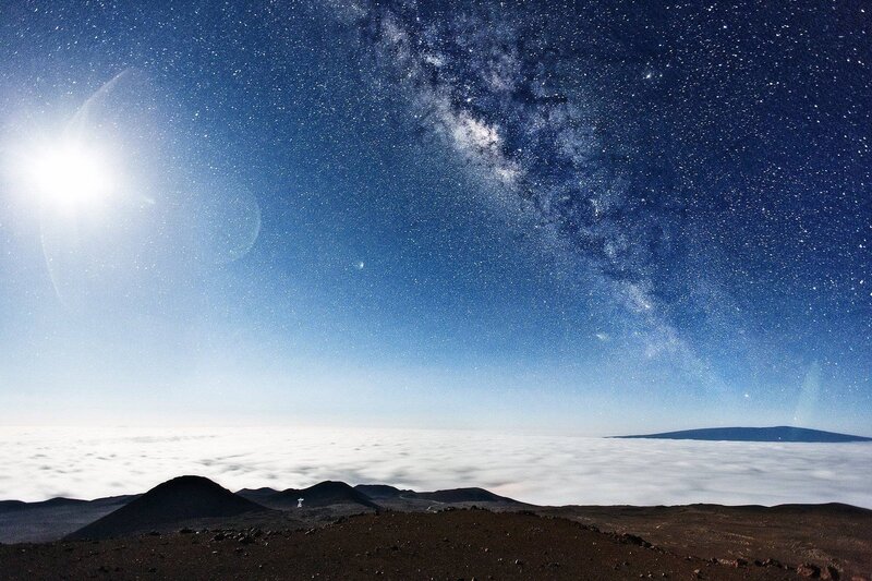 Milky Way over Volcanic Landscape — Blue