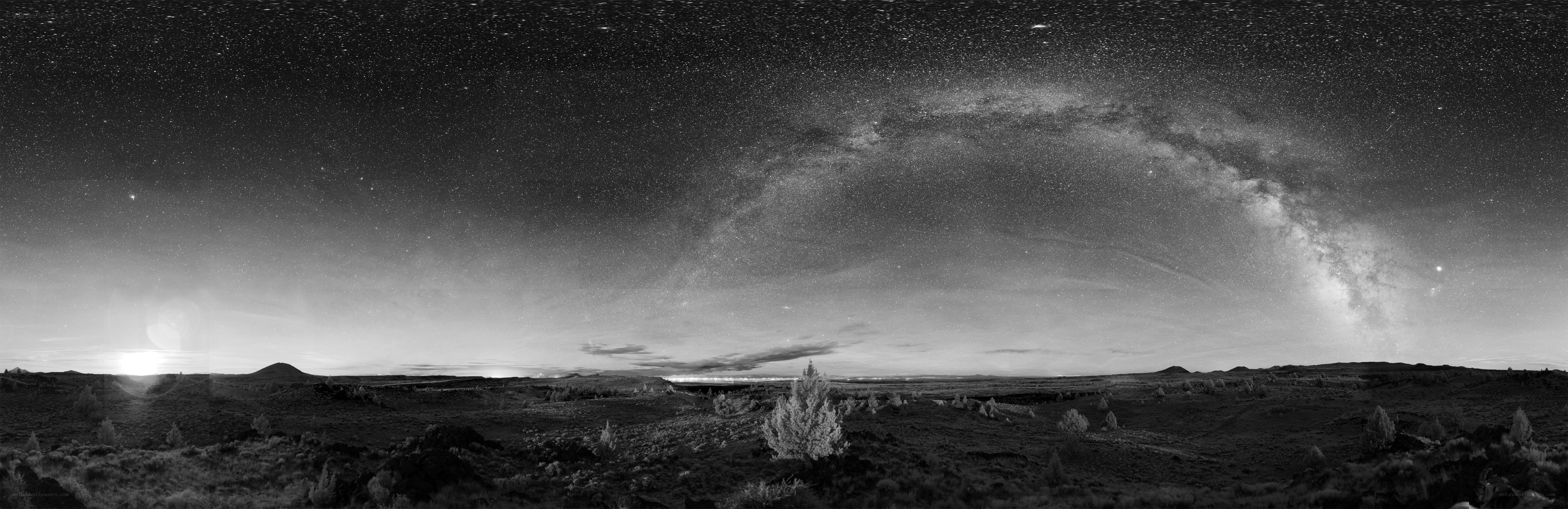 Milky Way over volcanic landscape