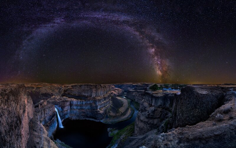Milky Way over Waterfall