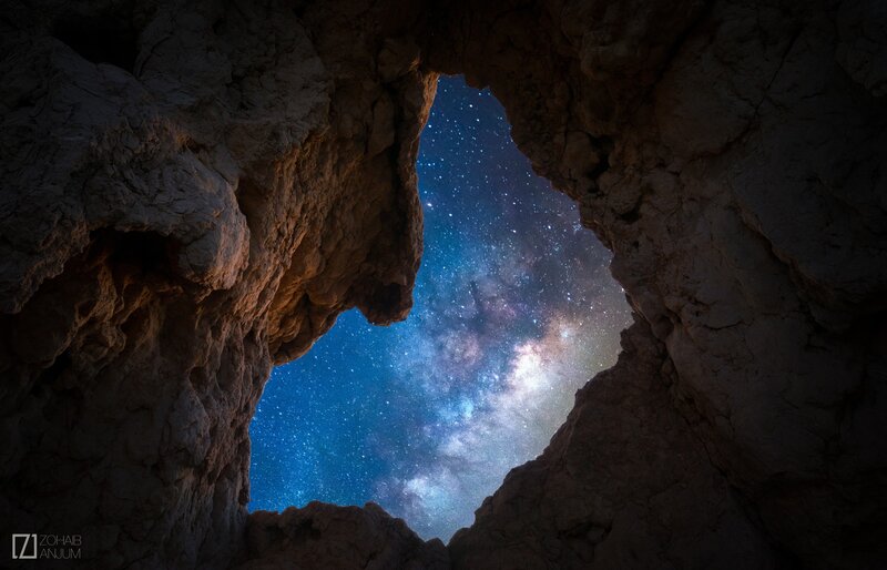Milky Way Through Cave Opening