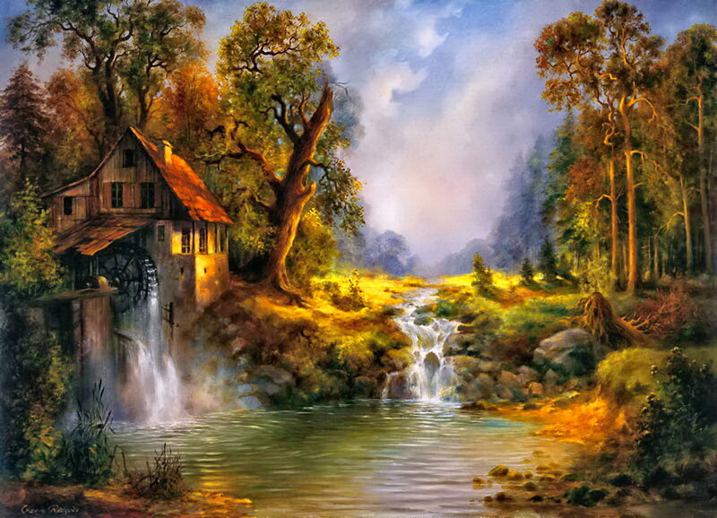 Mill by a Stream