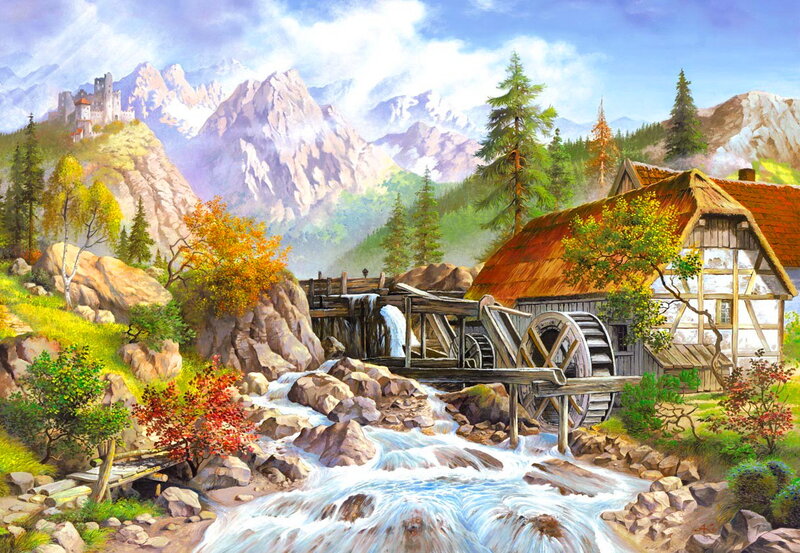 Mill by Mountain Stream