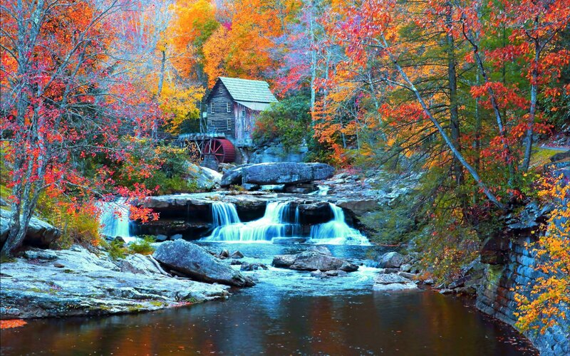 Mill on a River — Red
