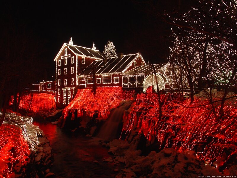 Mill with Christmas Lights