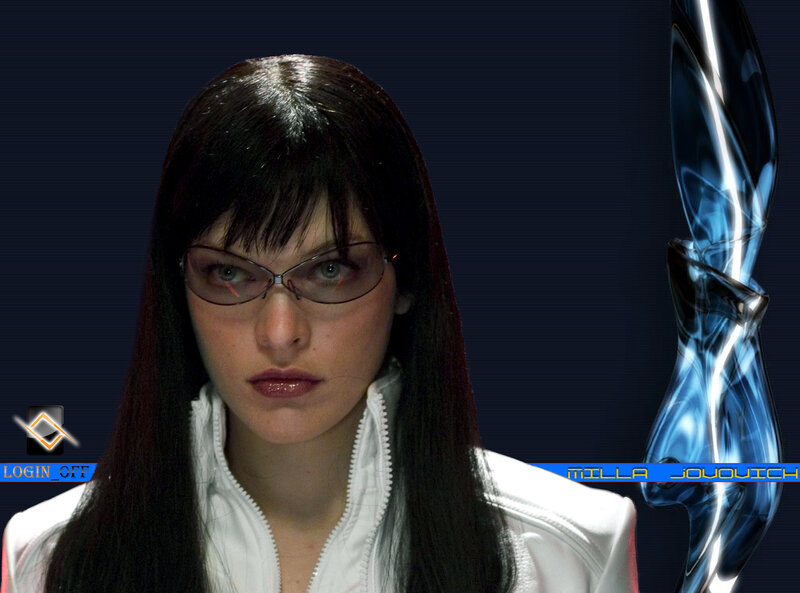 Milla Jovovich in futuristic scene