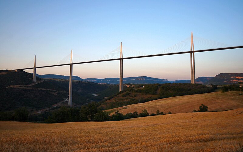 Millau Bridge at sunset