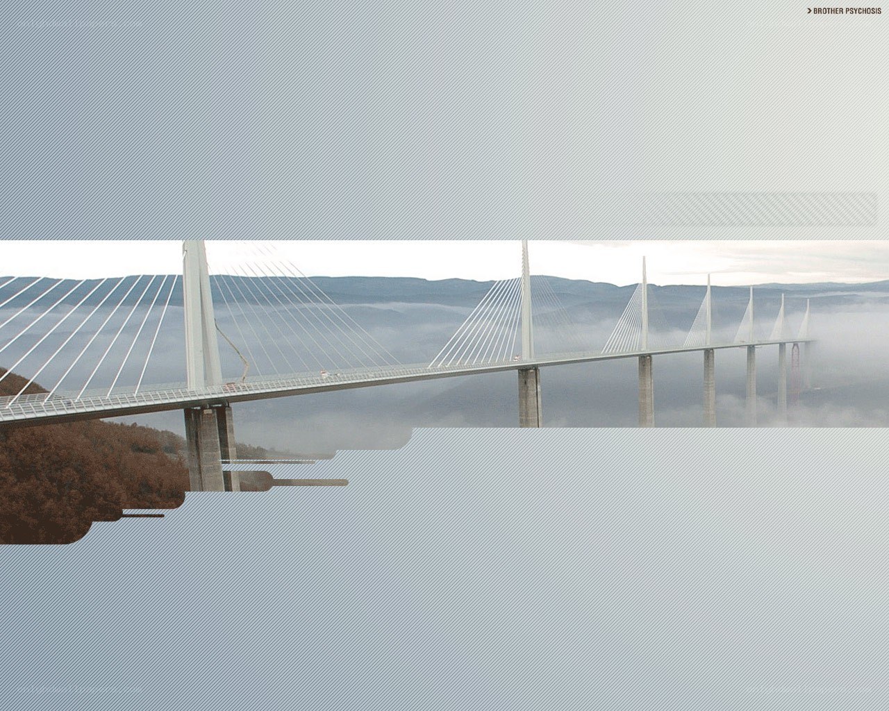 Millau Bridge in fog