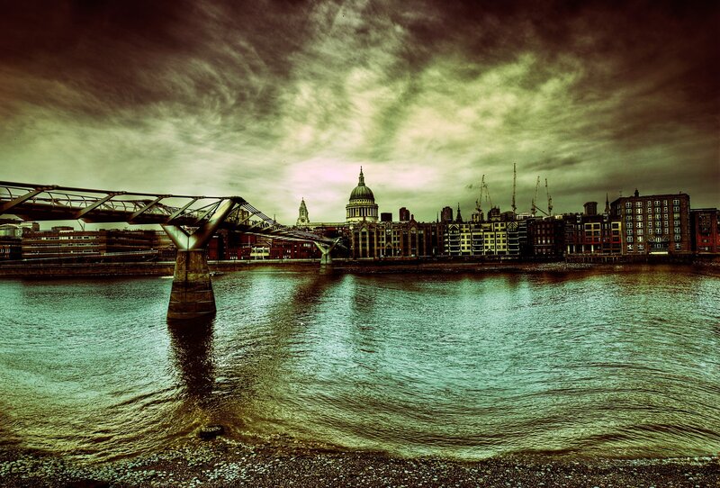 Millennium Bridge and St Paul's — Green