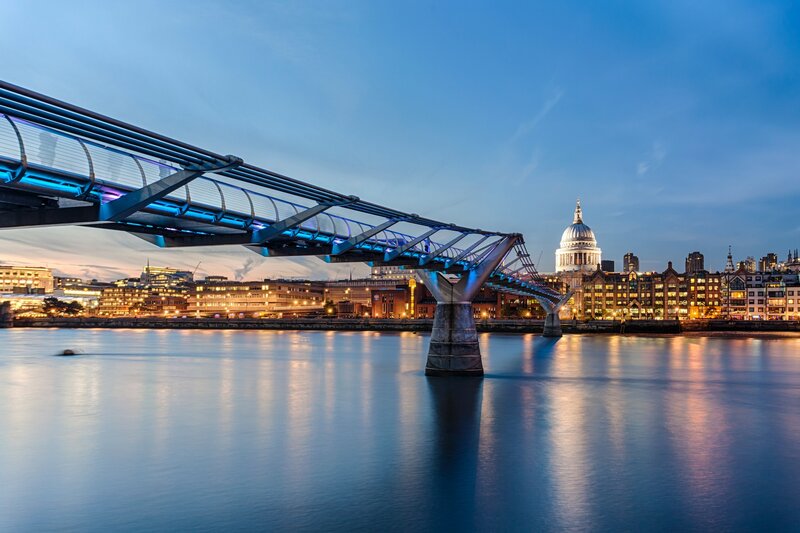 Millennium Bridge at dusk
