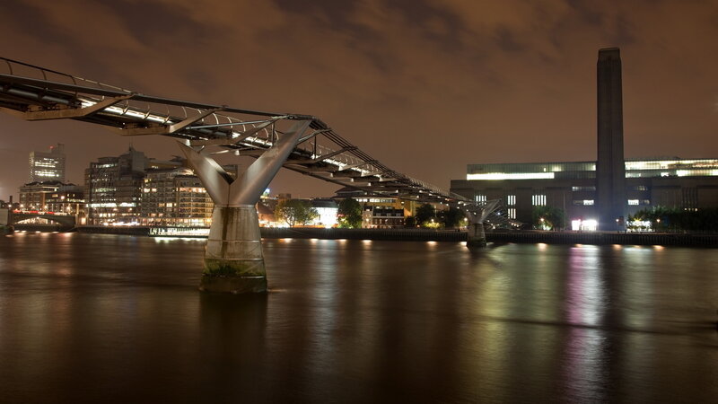 Millennium Bridge at Night — Black