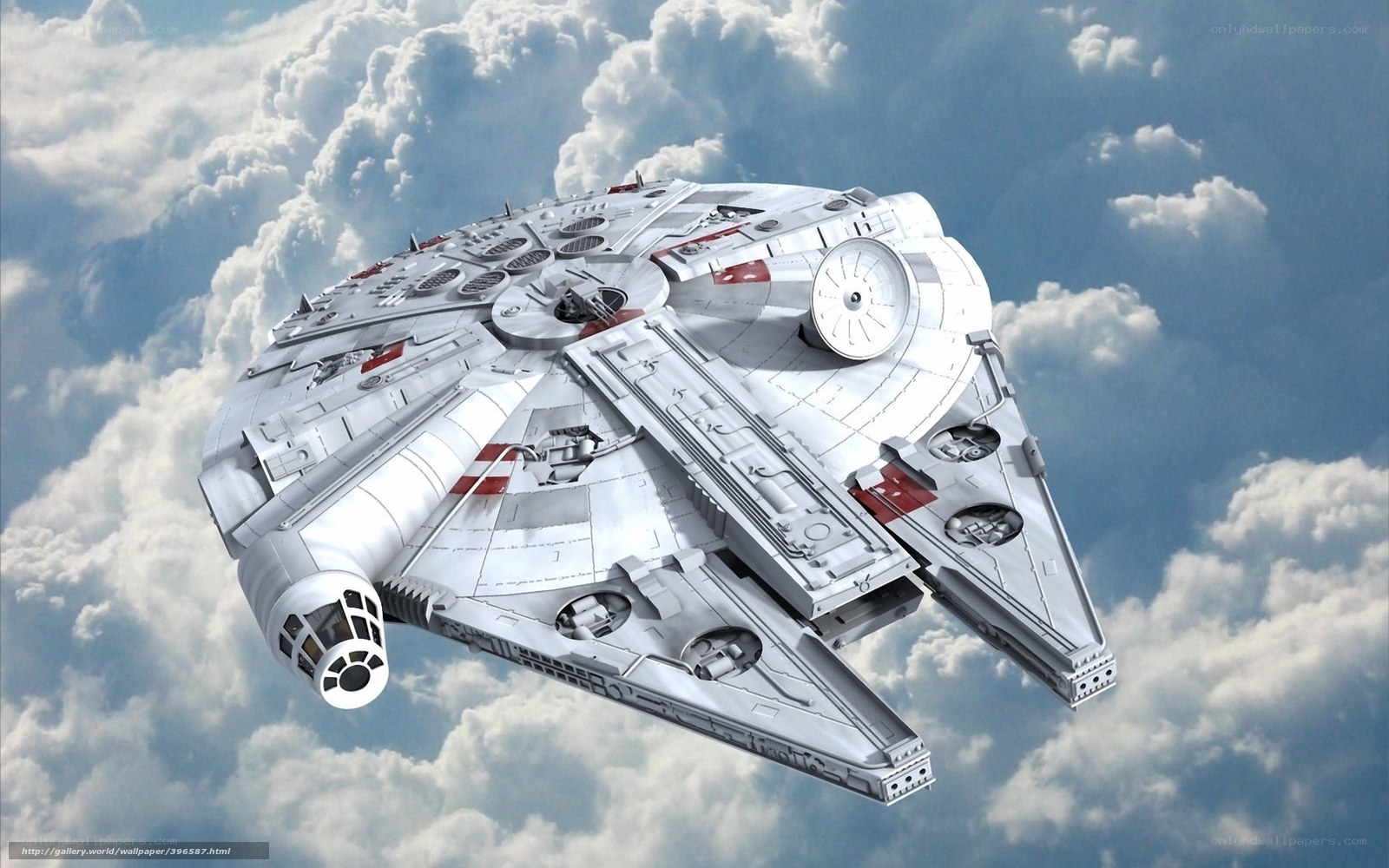 Millennium Falcon in clouds