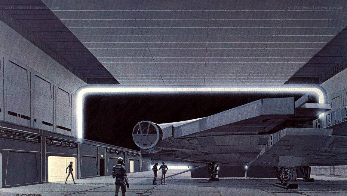 Millennium Falcon in hangar