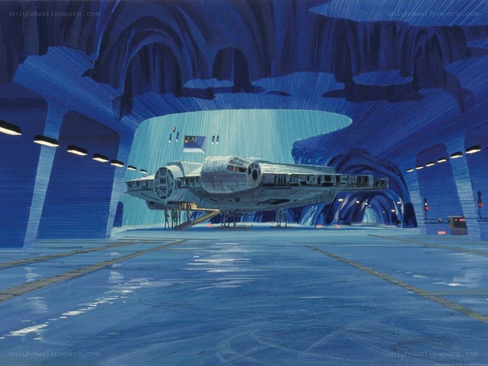 Millennium Falcon in hangar