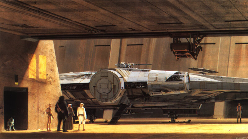 Millennium Falcon in hangar