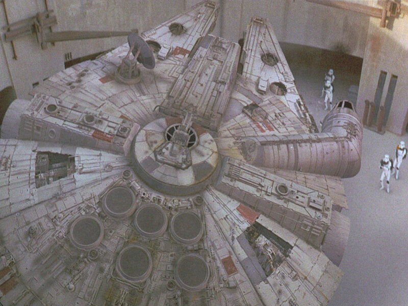 Millennium Falcon in hangar
