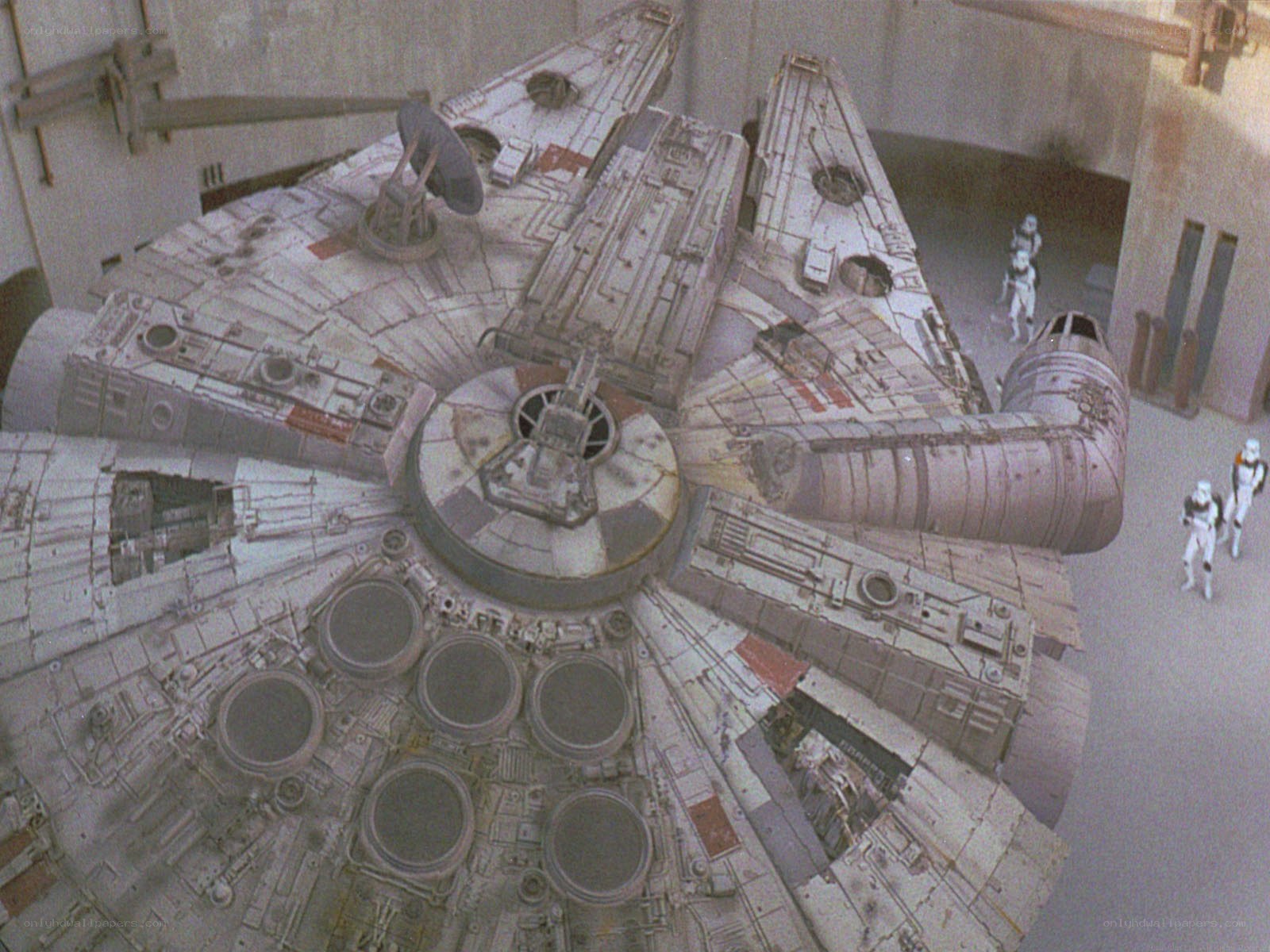 Millennium Falcon in hangar