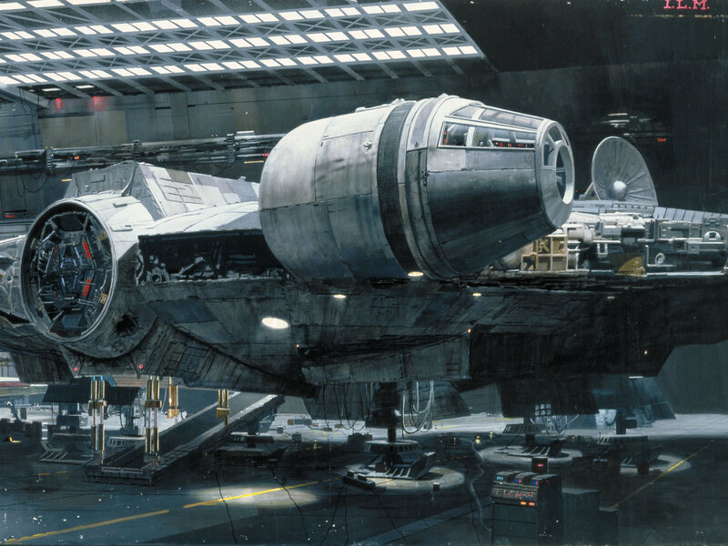 Millennium Falcon in hangar