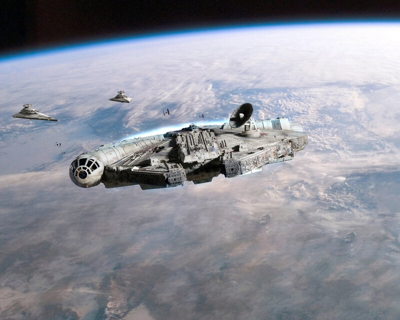 Millennium Falcon in orbit
