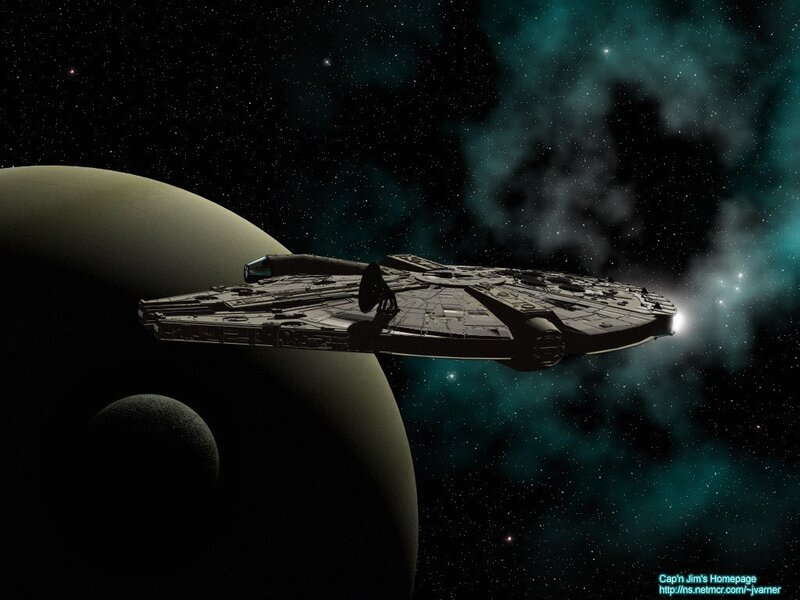 Millennium Falcon in space