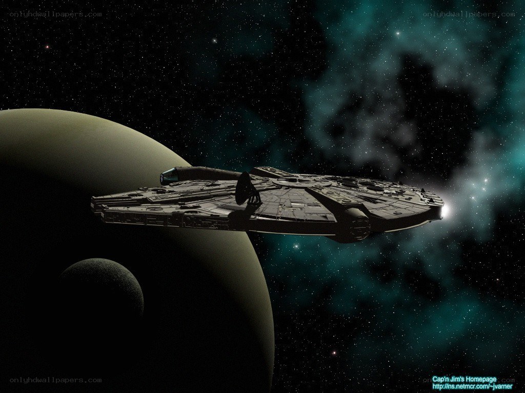 Millennium Falcon in space