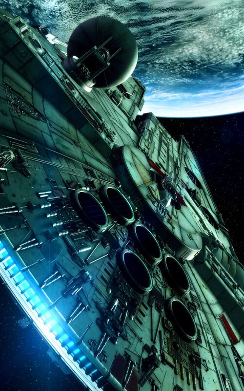 Millennium Falcon in space
