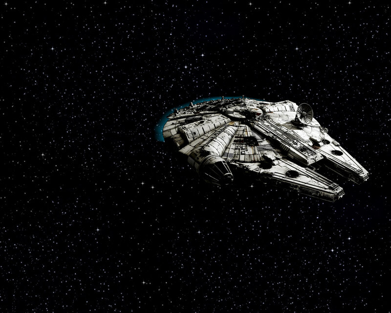 Millennium Falcon in space