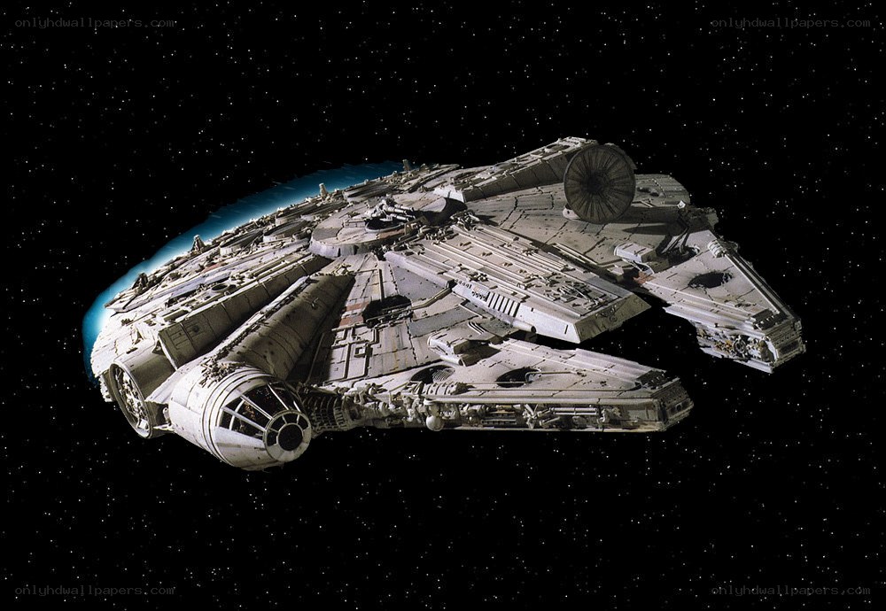 Millennium Falcon in space