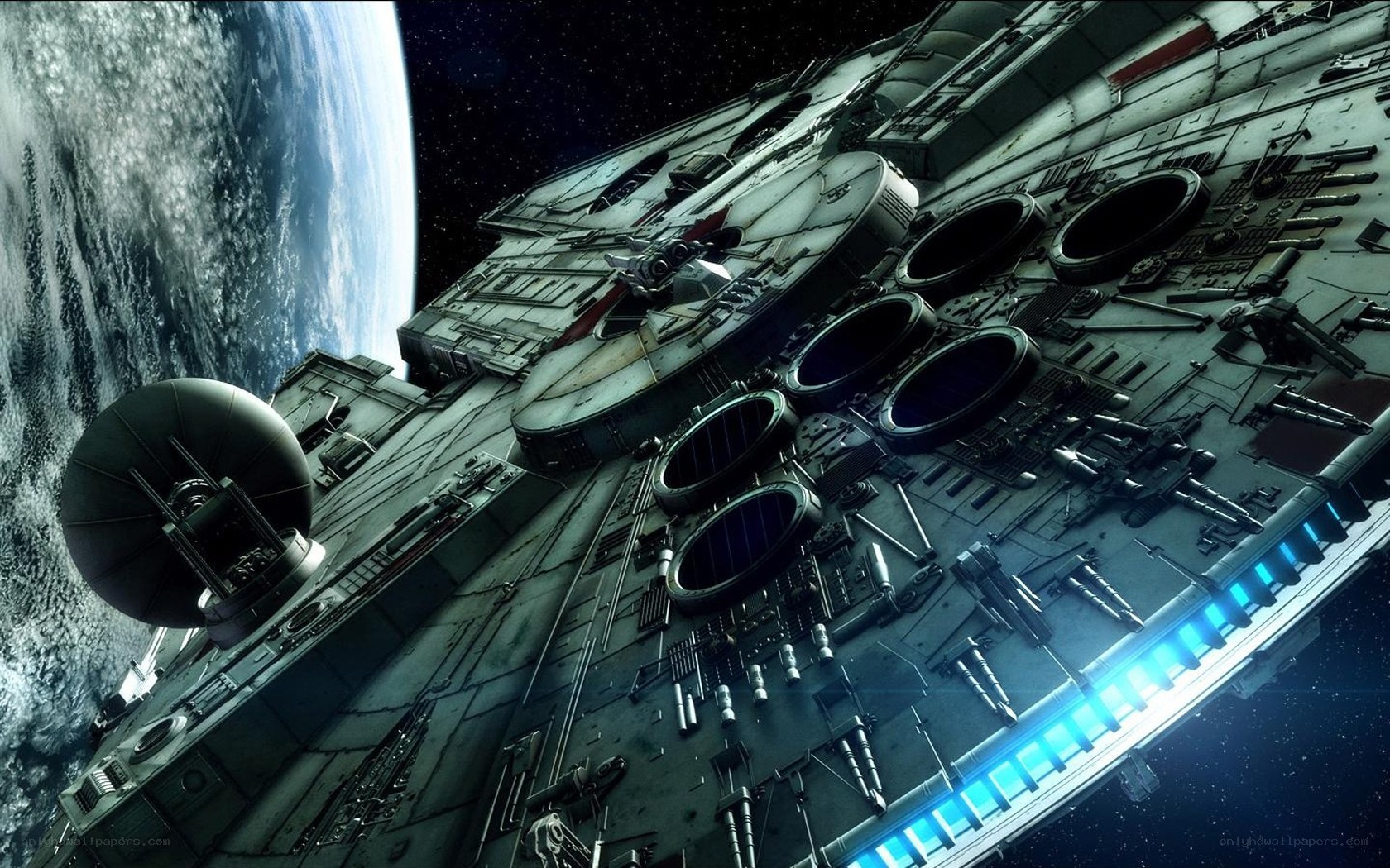 Millennium Falcon in space
